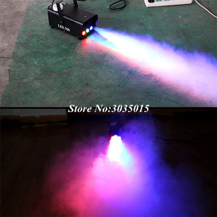 mini 500w ledet rgb trådløs fjernkontroll tåkemaskin pumpe dj diskotek røykmaskin til fest bryllup jul scene ledet fogger