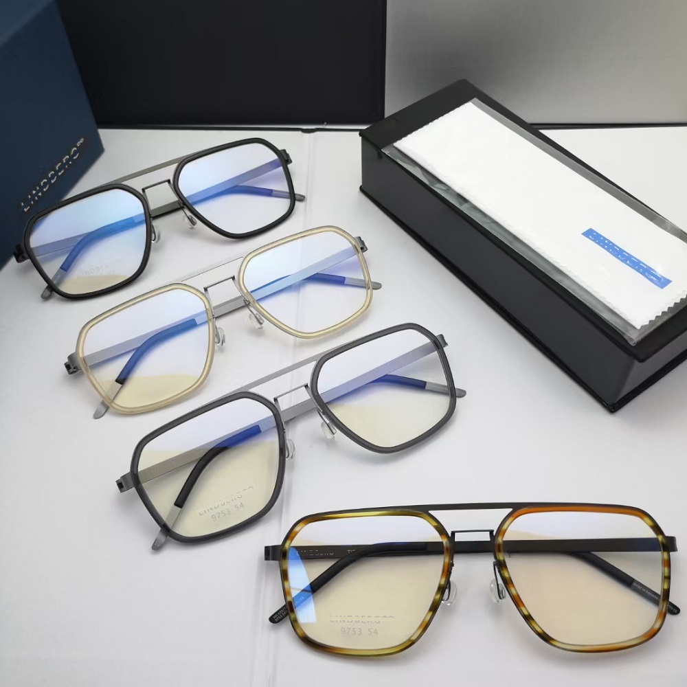 Dänemark Titan Brille Rahmen Männer Frauen Doppel Strahl Platz Schraubenlose Brillen Ultra-licht Rezept Brillen 9753