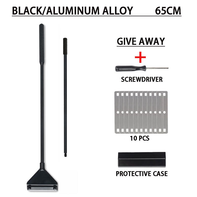 Aquarium stainless steel fish tank algae removal scraper blade aquatic plants aquatic cleaning multifunctional cleaning tool set: A-65cm