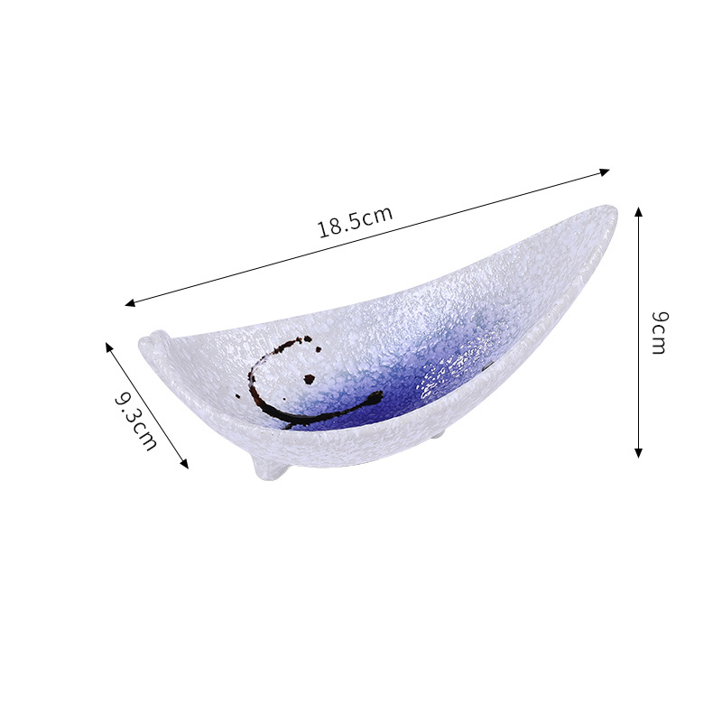 Kreatywny półksiężyc półmisek ornament japońnarty styl restauracja zimne dania naczynie na sos sojowy domowa ceramika zastawa stołowa zdobione: D