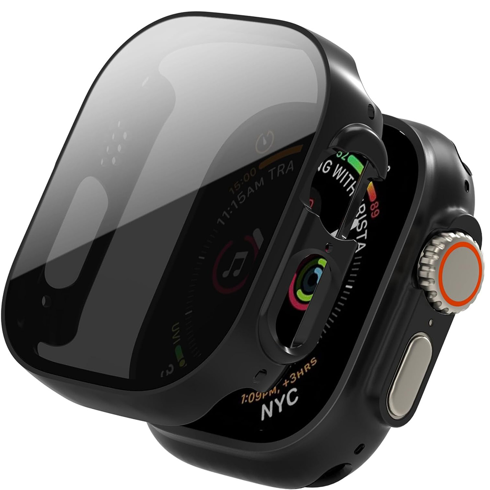 Watch Case For Apple Watch Series 9/8/7/6/5/4/SE Privacy Screen Protector 45mm 41mm 44mm 40mm 49mm Tempered Film iWatch Cover