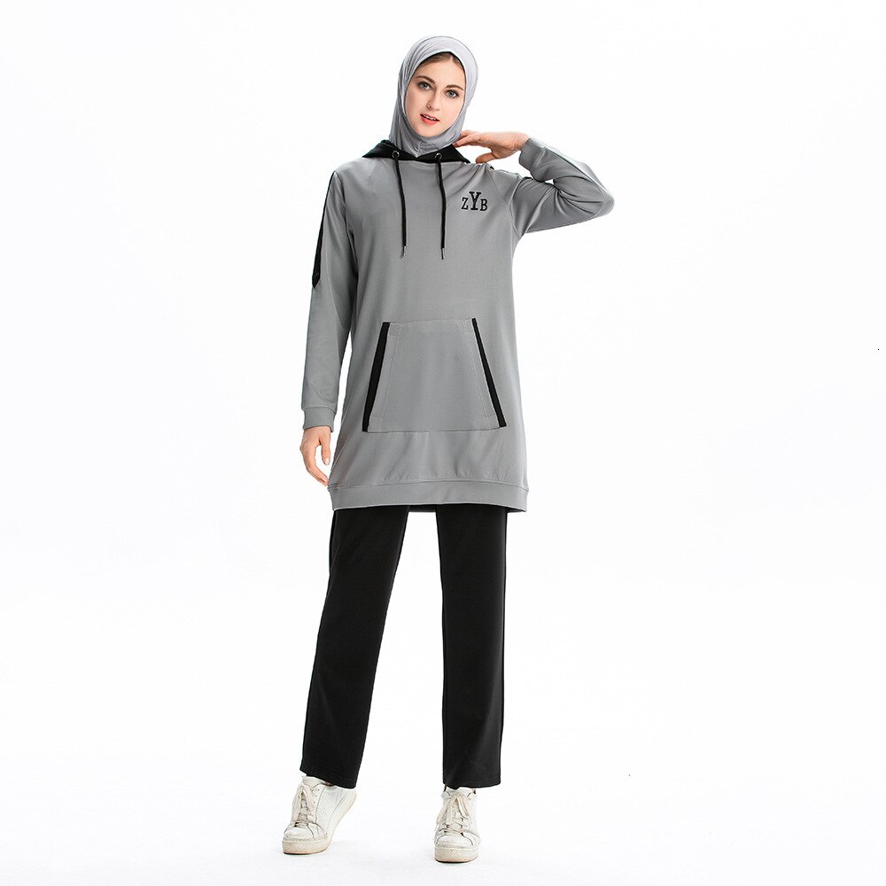 Moslim sportkleding trainingspak dames katoenen tweedelig set hoodie joggingbroek sporttops broeken kleding pakken