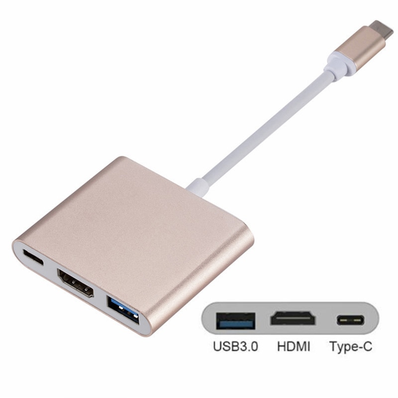 USB C To HDMI 3 in 1 Cable Converter for Usb 3.1 Thunderbolt 3 Phone To Monitor Type C Switch To HDMI 4K Adapter Cable 1080P