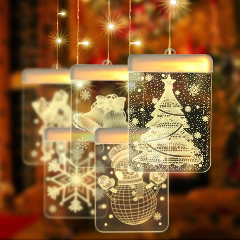 3D Decoratie LED String Light USB Power Sneeuwvlok/Sneeuwpop/Kerstboom/LED Ice Bar Lamp Decoratie Night licht voor Kerst