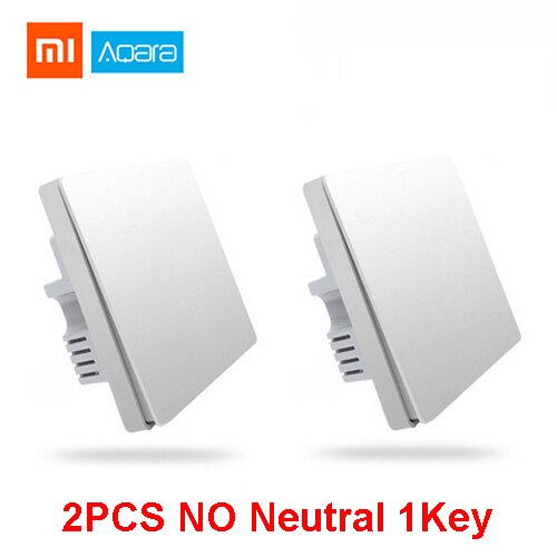 Xiaomi Aqara smart Home Kit Norma Mijia gateway Hub Del Sensore Del Corpo Umano Interruttore di Umidità di Temperatura di Allarme Perdite D'acqua Senza Fili Set: 2pcs no neutral 1key