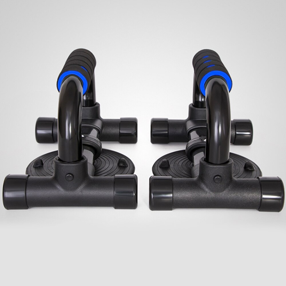 1 par h-type multifunktion push up bars skum greb hjem med sugekop gym indendørs sports crunches fitness bodybuilding non sl: Blå