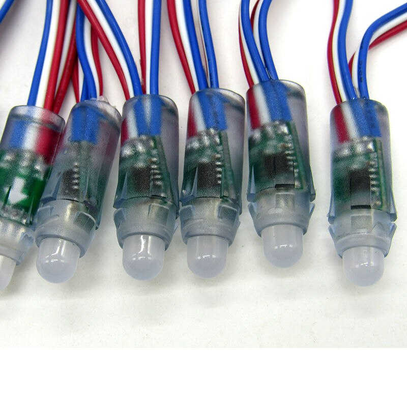 full color 5v 12mm WS2811 UCS1903 SM16703 rgb led pixel string light digital module 50LEDs/string Round Shape Waterproof IP68