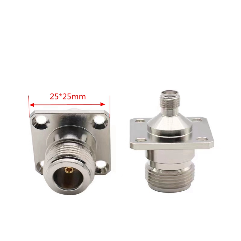 Conector de brida de 4 orificios, arandela tórica hembra a hembra SMA, 1 piezas, L16, rápida, latón y cobre: Verde militar