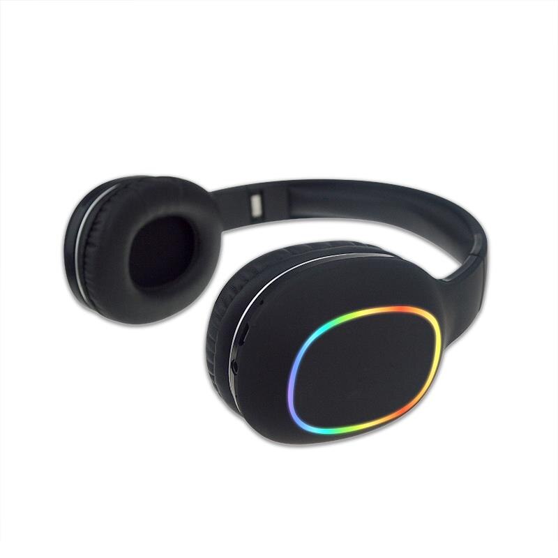 Wireless Headphones Bluetooth 5.0 Headphone with 7 Color Led Light Supoort TF Card Headset for Phone Pc
