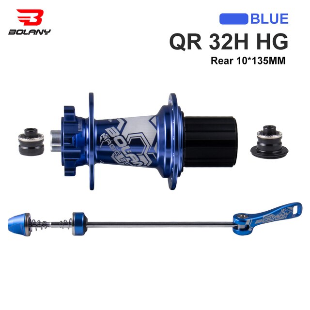 Bolany-bujes de bicicleta NBK, freno de disco, 32 orificios, 4 rodamientos sellados, aleación de aluminio, liberación rápida, eje de MTB 8 9 10 11 12 velocidades: Blue Rear Hub 32
