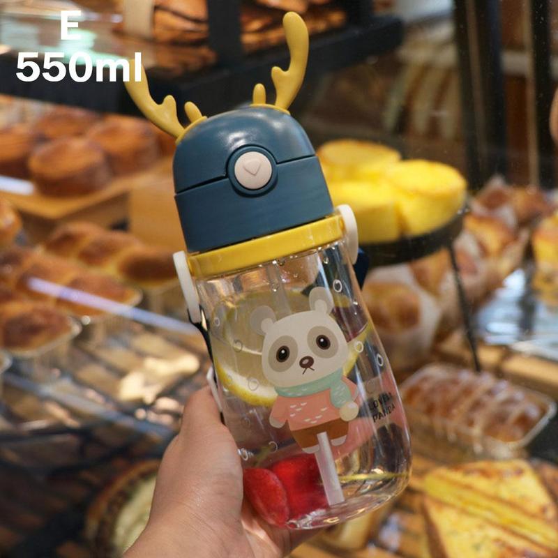 250Ml Kinderen Grappig Whale Water Spray Drinkbeker Cartoon Met Cups Kinderen Flessen Lekvrij Rietjes Drinken Draagbare Fe t5E7: E1
