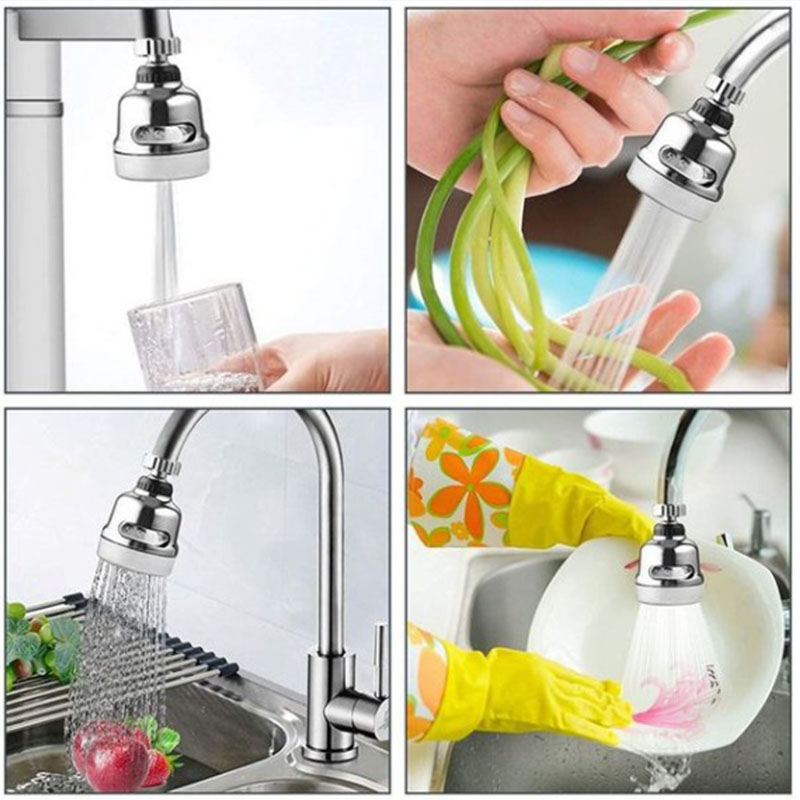 Multi kitchen Faucet connector shower water saver three adjustment universal rotation spatter proof faucet head adapter
