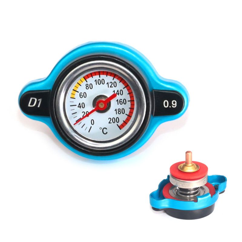 Tapa de radiador térmico de estilismo de motocicleta para coche, cubierta de tanque, medidor de temperatura de agua con seguridad de utilidad 0,9 Bar/1,1 Bar/1,3 Bar: 0.9 Bar  10mm