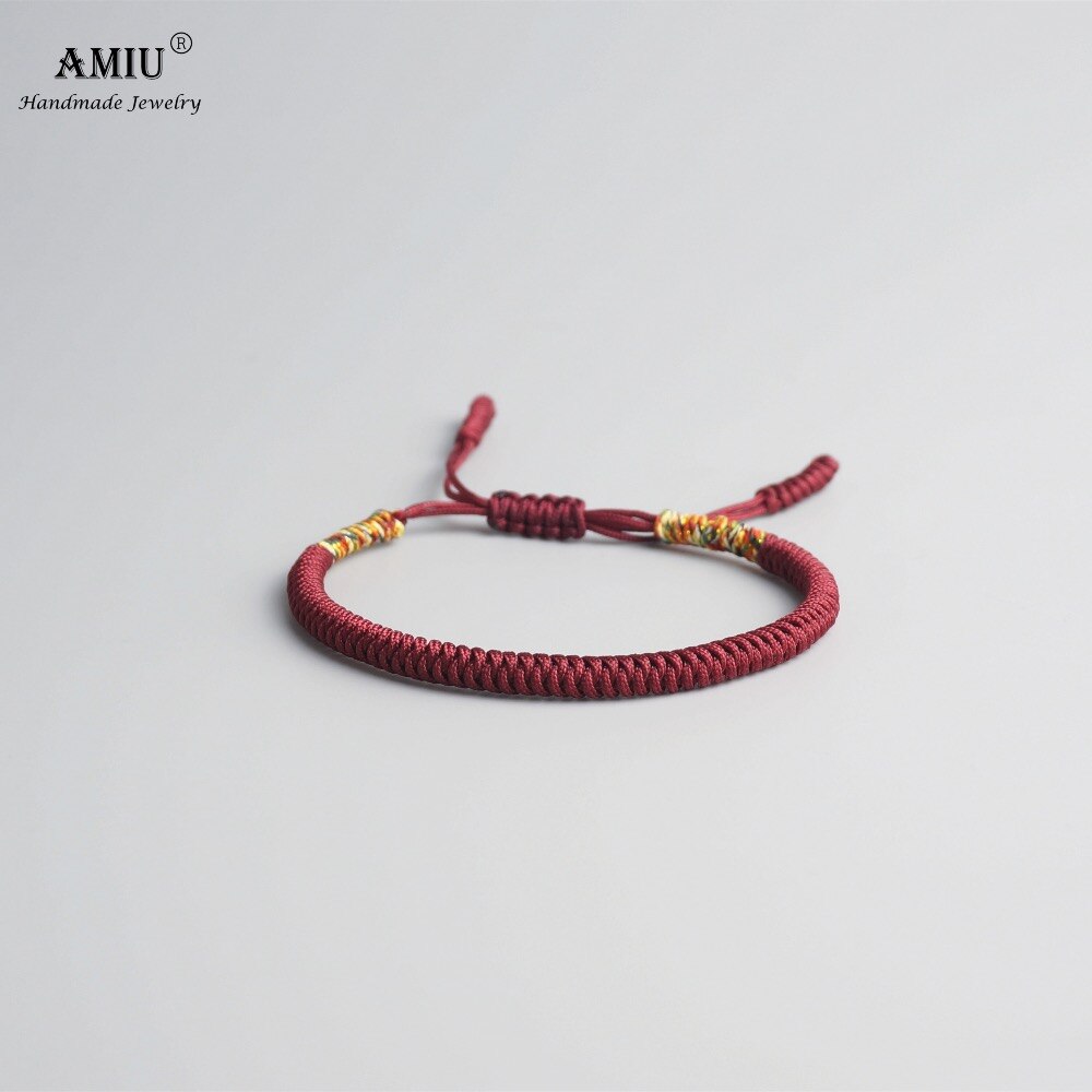 AMIU Multi Color Tibetan Buddhism Love Tibet Bracelets & Bangles For Women Men Handmade Knots Rope Budda Lucky Men Bracelet