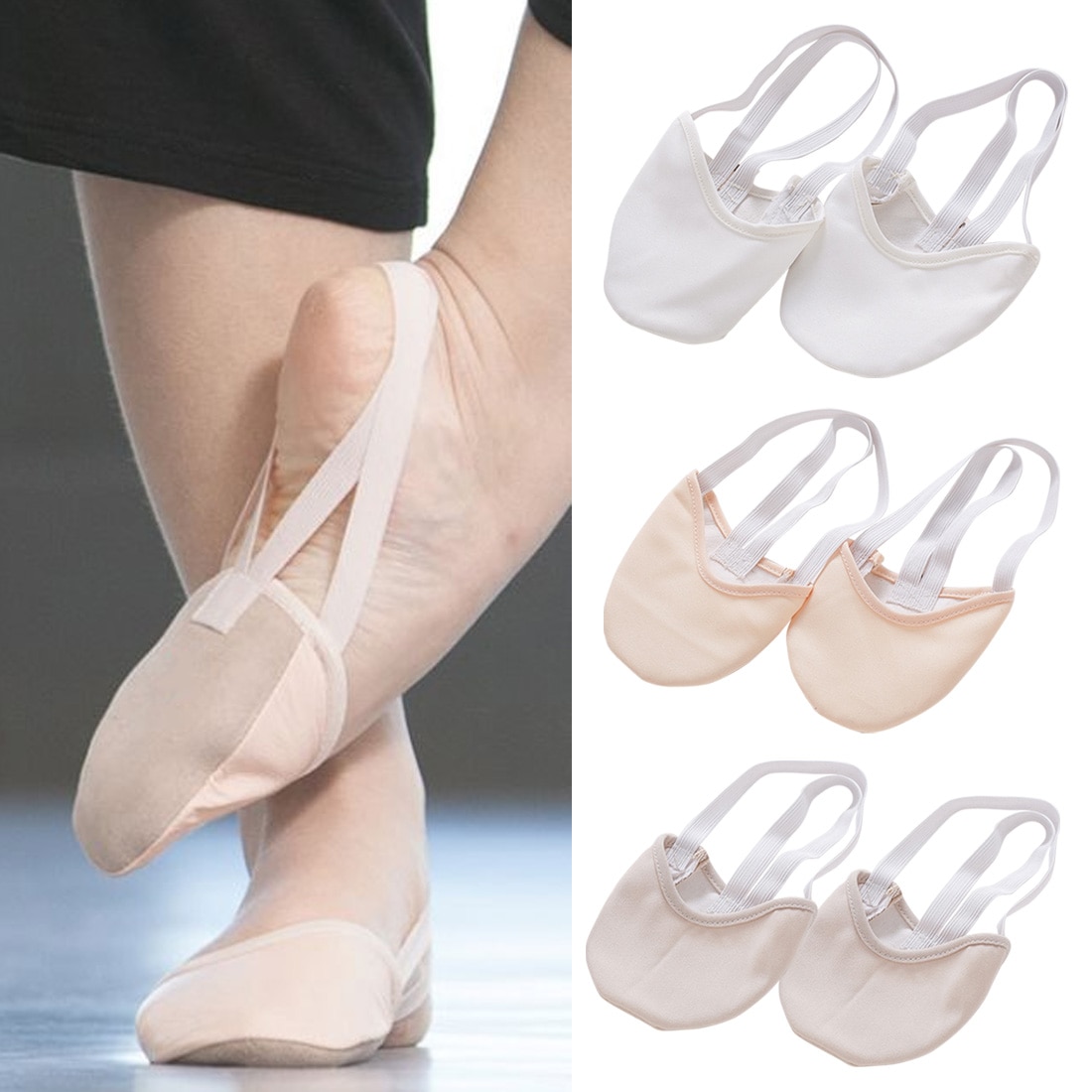 Profi halbe länge rhythmische gymnastik schuhe Roupa Ginástica Art erwachsene Gymnastik schwein haut sohle Schuhe Beige tanzen tanzen