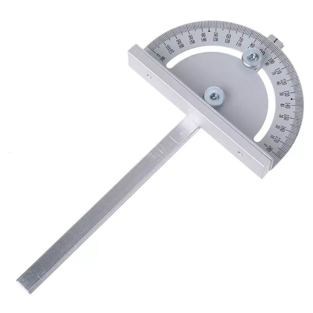 T-Slot Angle Ruler 180 ° Adjustable Protractor Multifunction Stainless Steel Roundhead Angle Ruler Mathematics Measuring Tools
