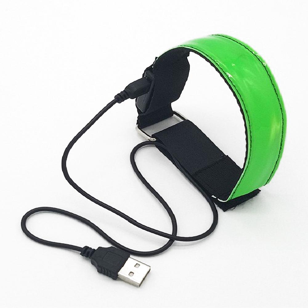 Usb genopladeligt led lysende armbånd reflekterende bånd nat sikkerhedsbånd løbe cykeludstyr til joggere cyklister vandrere koncerter