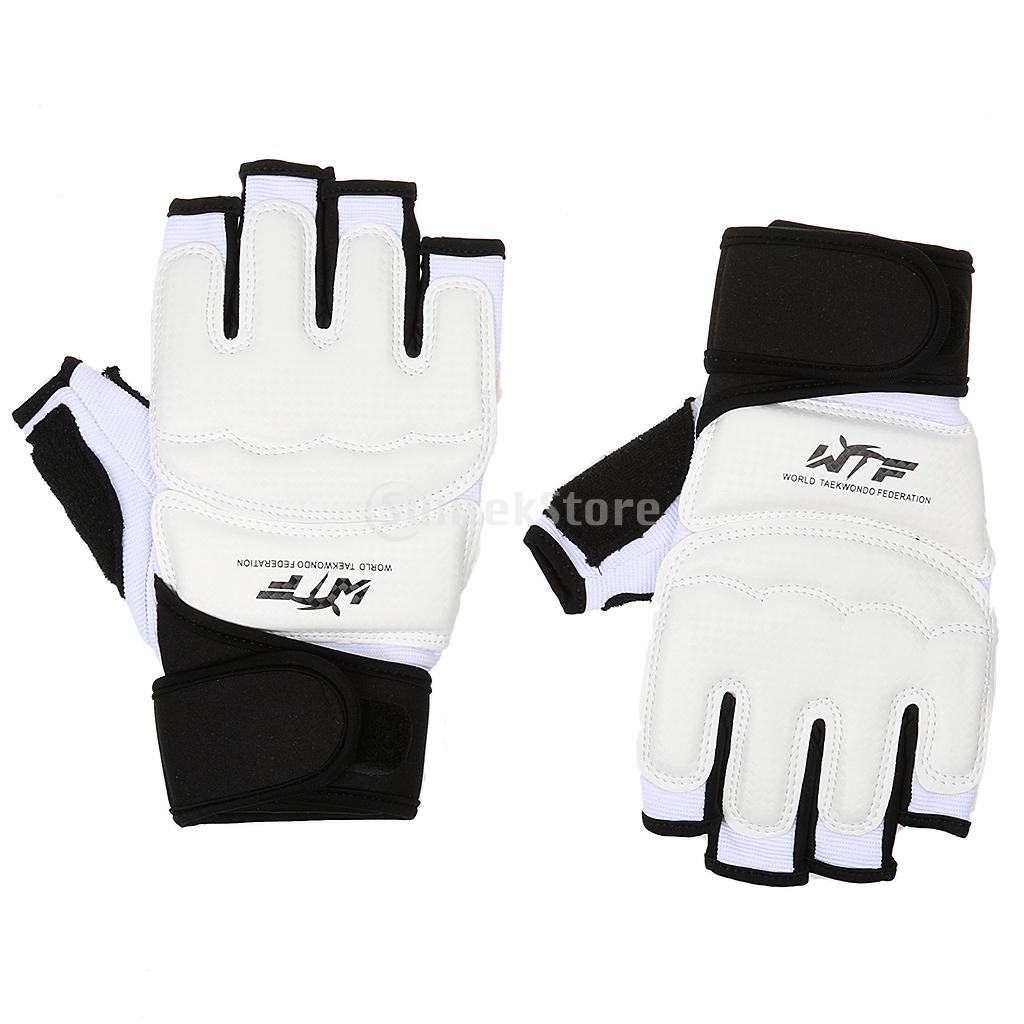 freundlicher Erwachsene halb Finger Kampf Boxen Handschuhe Handschuhe Sanda Karate Sandsack Schutz für MMA Muay thailändisch trete Boxen Ausbildung Weiß
