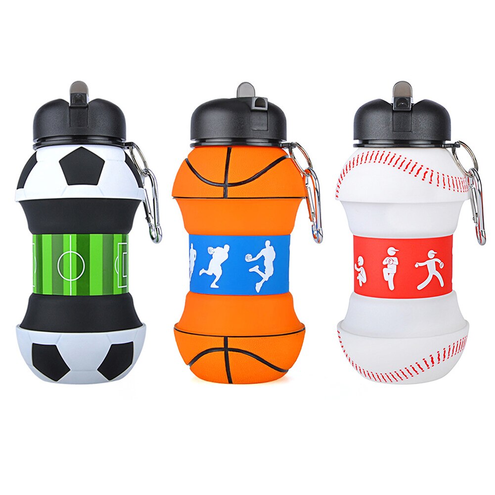 Silikon Wasser Flasche Faltbare Faltbare Reise Trinken Flaschen FußBall/Basketball/Baseball Dicht freundlicher Wasser Tasse