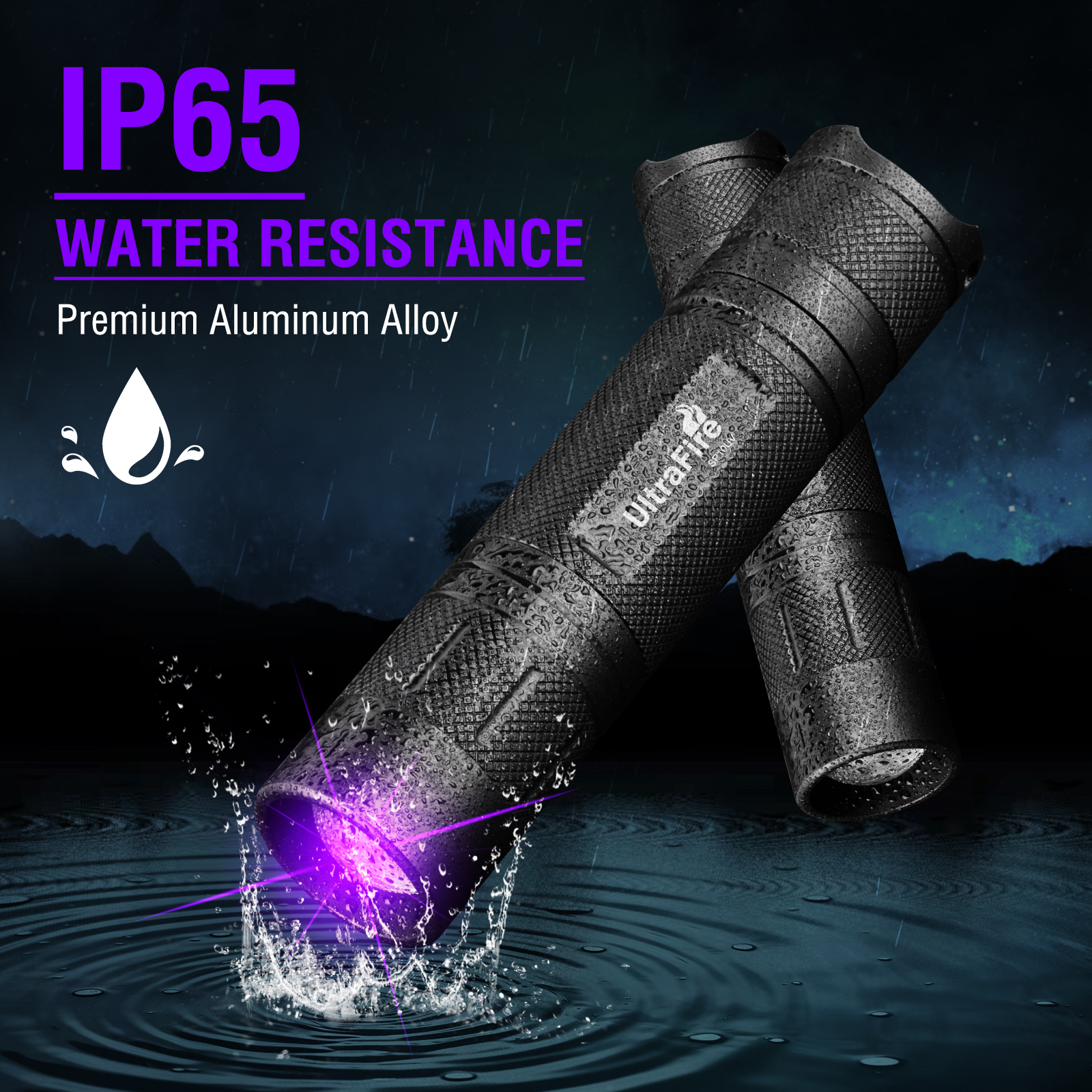 Linterna LED ultravioleta UltraFire SP10UV de 395 nm, 18650 21700, con zoom, luz negra, lámpara fluorescente invisible para orina de perros y gatos, contra la tiña y los minerales