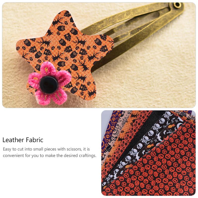 8Pcs Halloween Leer Vel Materiaal Oorbel Maken Vel Leer Stof