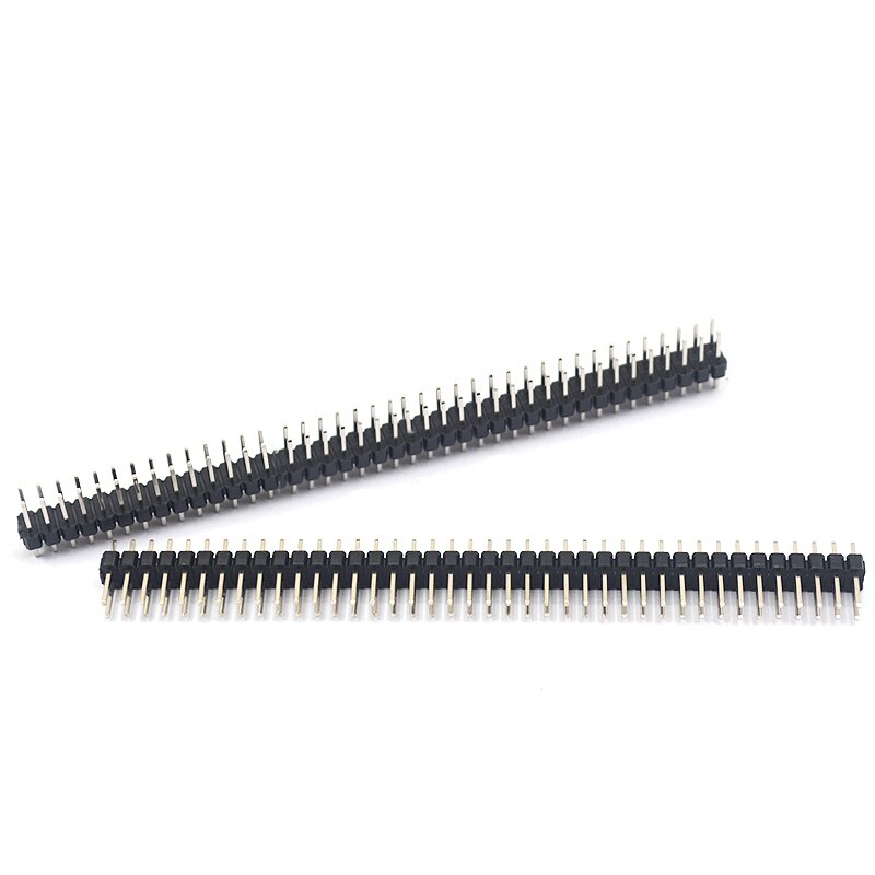 2.54mm Single Row single pin curved Pin Header Connector Strip Curved Needle Electronic Components Round Header connector: Double 2.54mm black