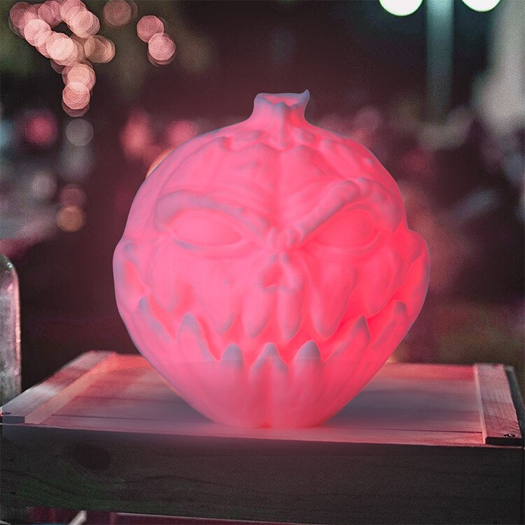 USB LED ical 3D Printed Night Table Light Face Shape Pumpkin Light RGB Desk Lamp with Remote Control Halloween Decoration