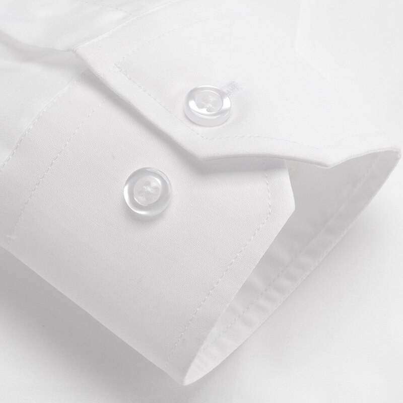 Mænds rynke-modstandsdygtige langærmede skjorteknaplukning bomuld klassiske standard skjorter til erhvervsarbejde