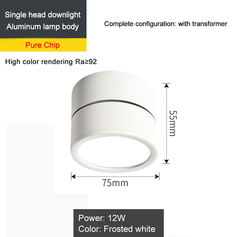 Surface Mounted LED Downlight 2 Head Dimmable Rotatable Foldable Lamp Ceiling Spot Light For Indoor Lighting: changeable / 1w / Body Color
