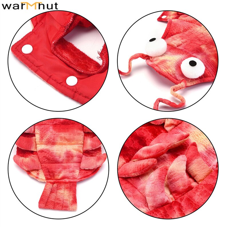 WarmHut – Costume de homard pour chien et chat, robe de Cosplay d'halloween pour animaux de compagnie, sweat à capuche rouge pour chiot, 1 pièce, taille S M L XL