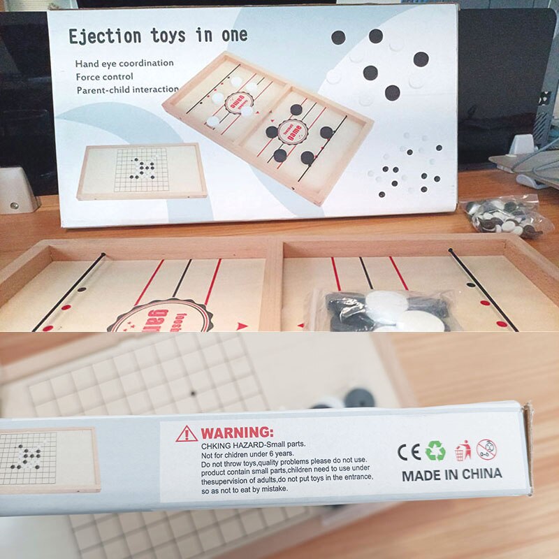 Foosball Winner Fast Sling Puck Game Table Ice Hockey Gobang Chess Wood Two-Sided Gomoku Board Games For Family Adults Children