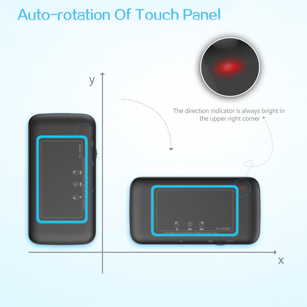 Am _H20 Universal Mini Hintergrundbeleuchtung Touchpad Tastatur WLAN Luft Maus 