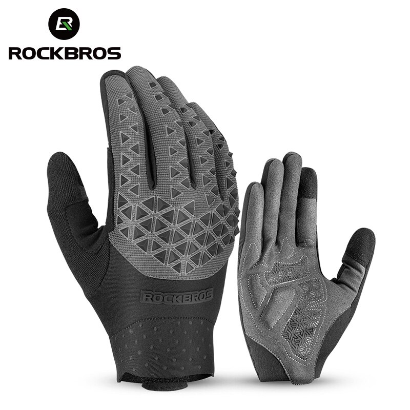 ROCKBROS-guantes de ciclismo para hombre y mujer, manoplas cómodas de dedo largo para bicicleta de carretera o de montaña, accesorios para ciclismo