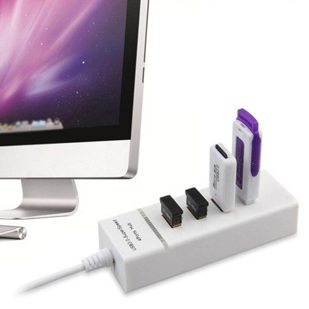 4 Poorten Usb 3.0 Hub Hub Multi Usb Splitter Expander Meerdere Usb 3 Hab Op/Uit Schakelaars Ac Adapter kabel Splitter Voor Pc Laptop