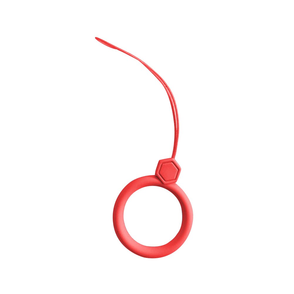 Universal Mobile Phone Lanyard Strap Anti-lost Silicone Ring Lanyard Strap Holder for Mobile Phone Straps Finger Ring Lanyard: Red