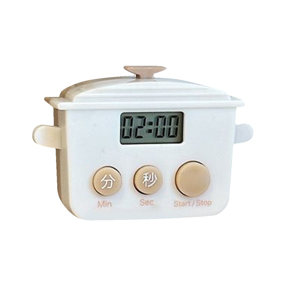 Durable LCD Kitchen Timer Cartoon Shape Digital Countdown Timer Multifunctional Time Manager for Baking Cooking Sports Reminder: black