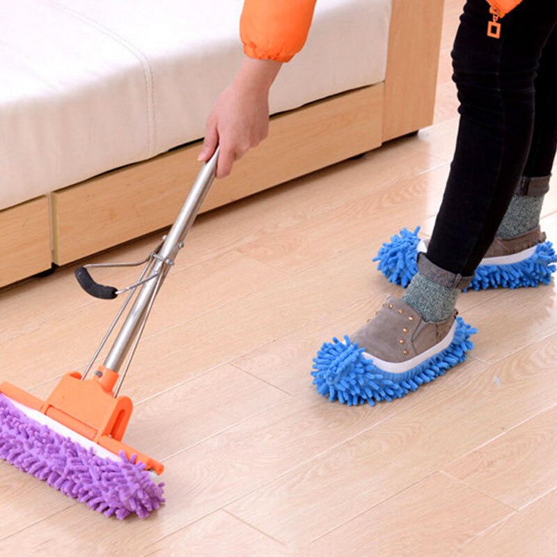 Limpador de assoalho de microfibra, pantufa preguiçosa para limpar sapatos, pano espanador, 1 peça