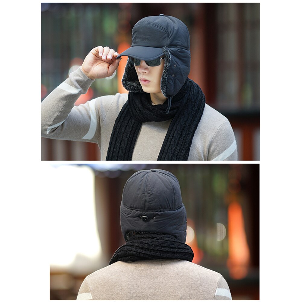 Sport avec oreille rabat casquette trappeur chapeaux coupe-vent masque détachable imperméable neige Ski masque chapeau pour snowboard randonnée