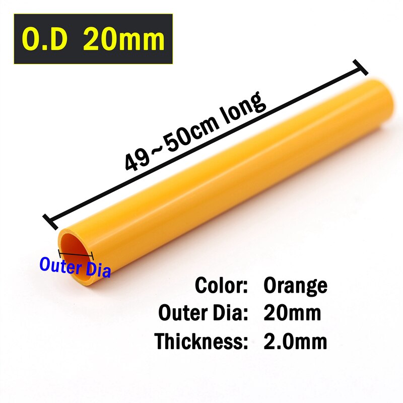 1/5pcs Tube 50cm O.D 20~50mm Red PVC Pipe Hi Water Supply Home Irrigation Fish Tank PVC Pipe Aquarium Accessories Tube: Orange 20 / 5pcs