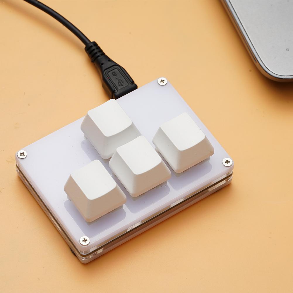 4-toetsen Mini-toetsenbord Richting Pijlen Toetsenbord Omhoog Omlaag Links Rechts DIY Aangepaste programmering Snelkoppelingen USB Mechanisch toetsenbord Wit
