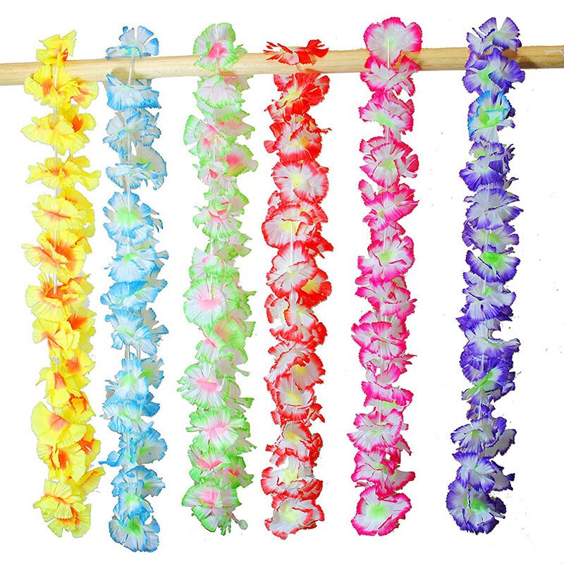 5 uds. Guirnalda de flores hawaianas para fiestas Hawaianas, guirnalda hawaiana, collar Hawaiano, decoración Floral de granja, adornos fiestas, guirnalda