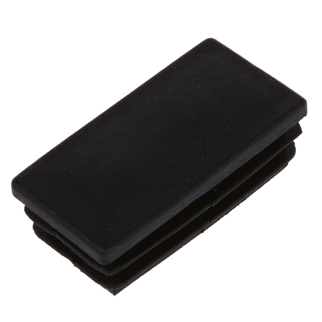 ! plast rektangelrörinsatser ända täcklock 25 x 50mm svart 10 st