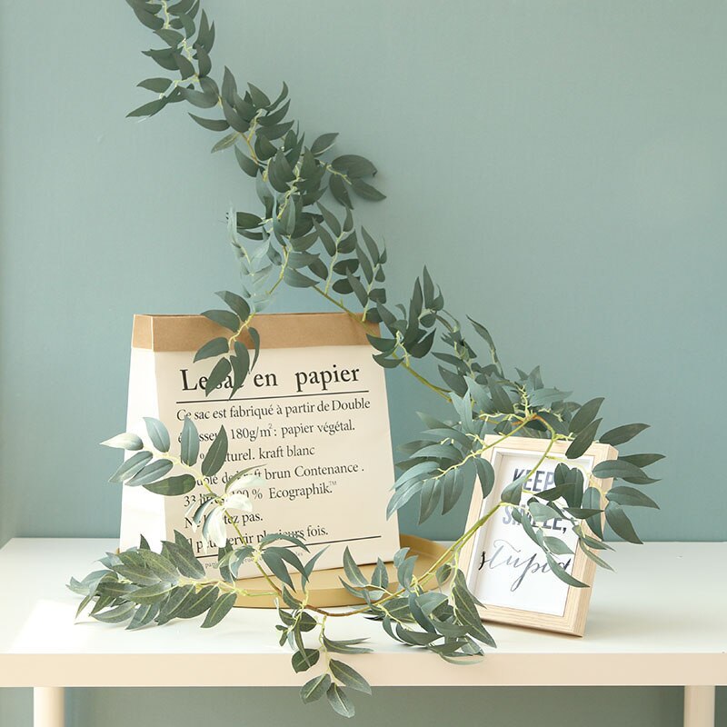 160Cm Plafond Decor Road Layout Rotan Jungle Party Bruiloft Decoratie Greens Kunstmatige Bloemen Wilg Wijnstok Garland Krans: B