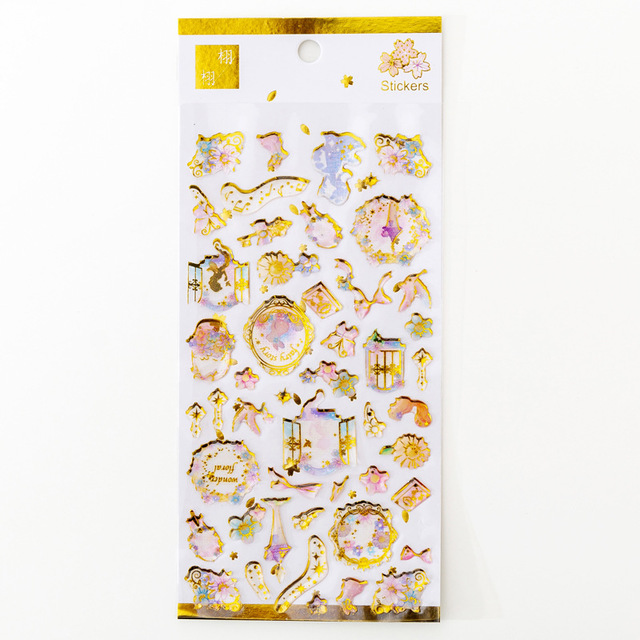 fantasy starry sky water sticker bronzing three-dimensional environmental protection mobile phone diary sticker material