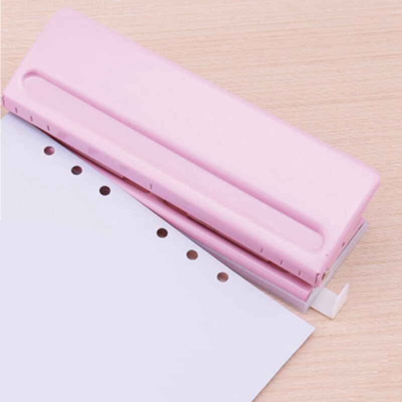 6 Hole Punch Loose-Leaf Standard Puncher Paper Adjustable Stapler Home Office Binding Supplies Student Stationery Equipment