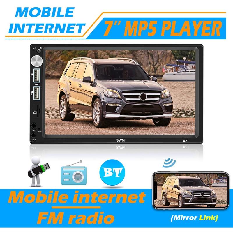 SWM X5 2 DIN 7 pulgadas Bluetooth AUX RCA coche estéreo MP4 MP5 música reproductor de vídeo FM Radio receptor unidad principal coche reproductor Multimedia
