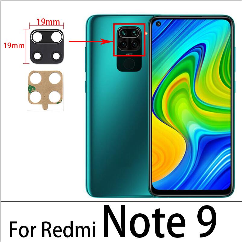 Oryginalna tylna kamera szklana osłona obiektywu z klejem do Xiaomi Redmi Note 5 6 8T 9T 9S 9 Pro Max Note 10 Pro szklana soczewka aparatu: Redmi Note 9