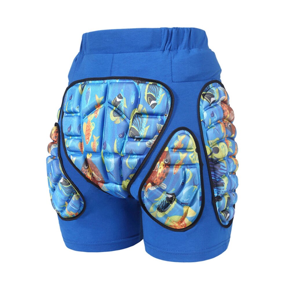 Kids 3D Hip Protective Short Pants Butt Safety Guard Pants Anti-Fall for Skiing Skating DO2: Blue / XXS