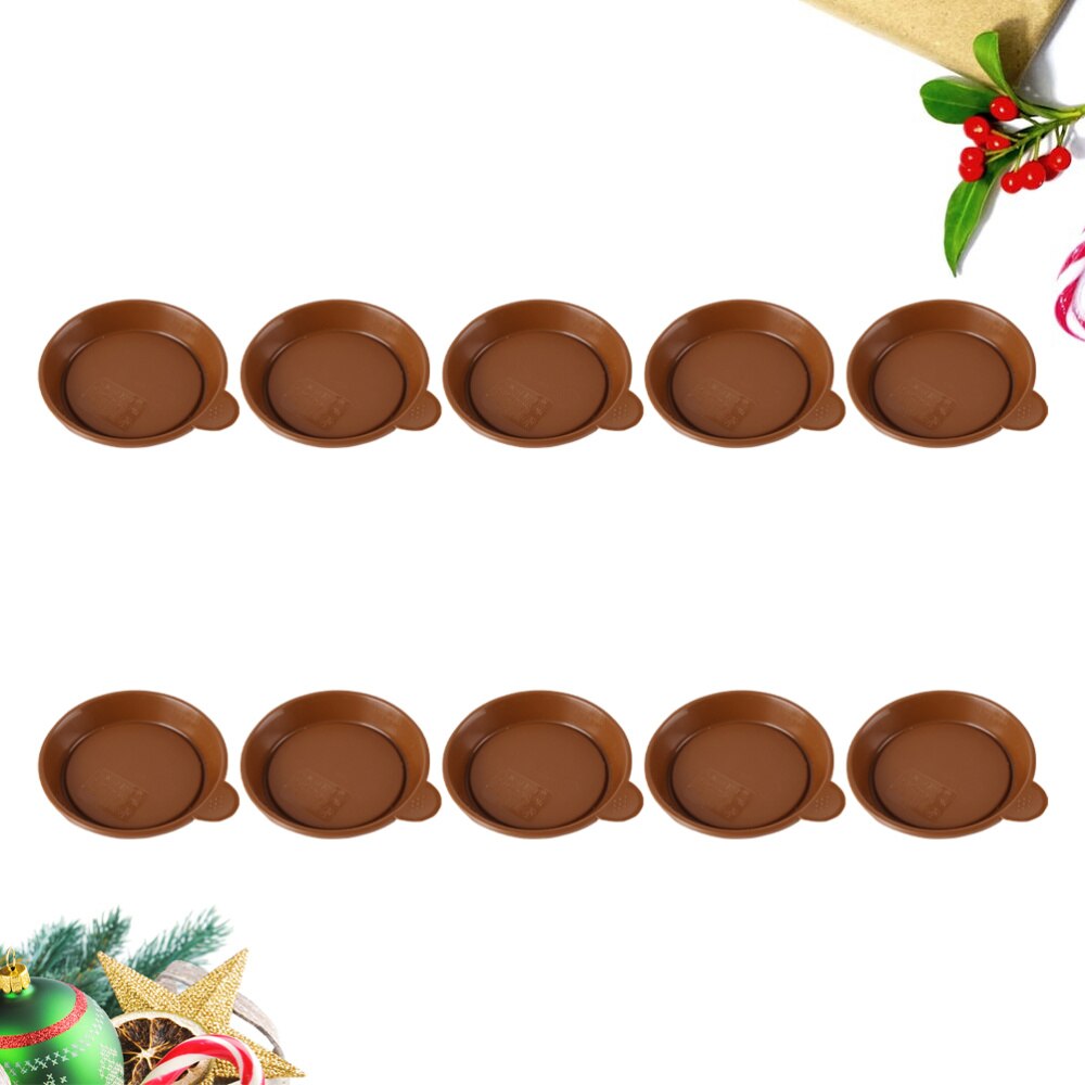 10 stuks bloempot lekbak plantenbak schotel voor plantenbak tuin balkon  - 6.8cm diameter (zwart): Koffie