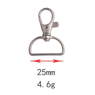 5 stk metallposer stropp spenner hummer lås krage karabinkrok diy nøkkelring bag del tilbehør: 25mm 4 d 6 spenne